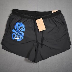 Nike Mens Dri-FIT Stride 5" Brief-Lined Swoosh Shorts Large Black Blue White